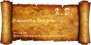Kapuszta Dorina névjegykártya